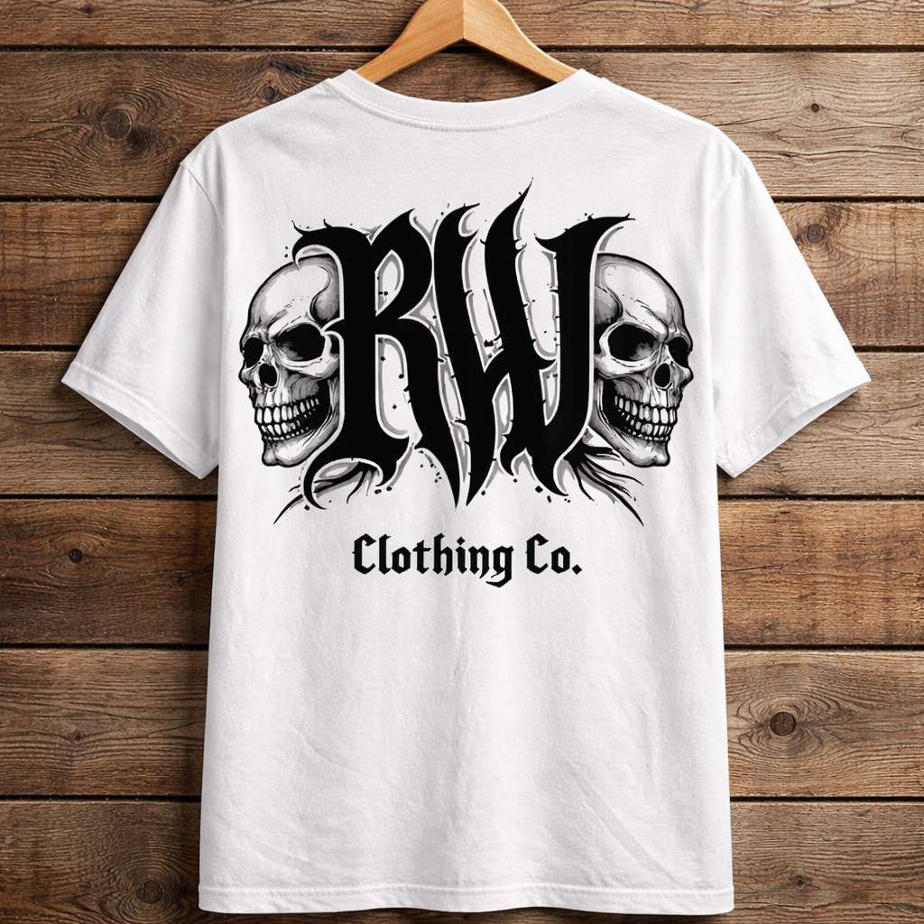 Rock Warriorz White T-shirt Front and Back Logo