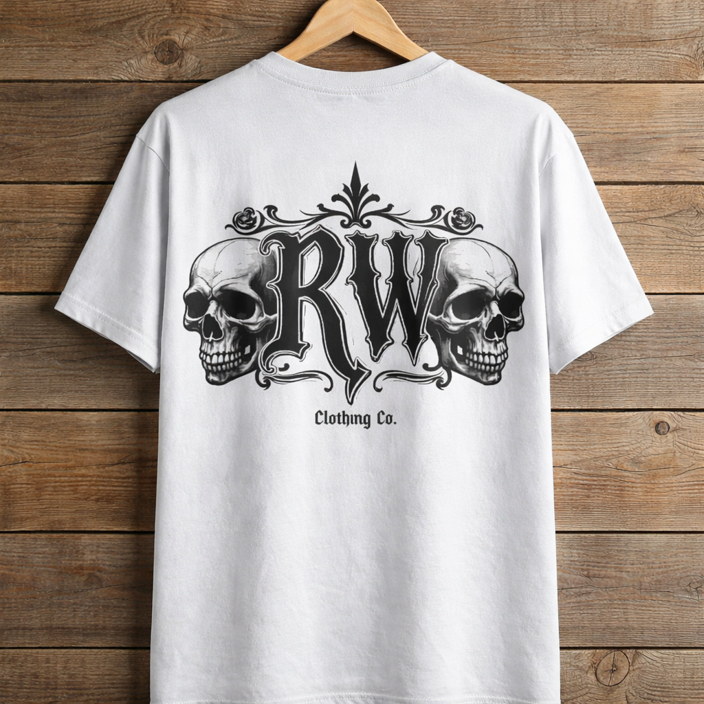 Rock Warriorz White T-shirt Front and Back Logo