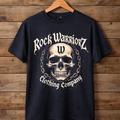 Rock Warriorz Black T-shirt Front and Back Logo