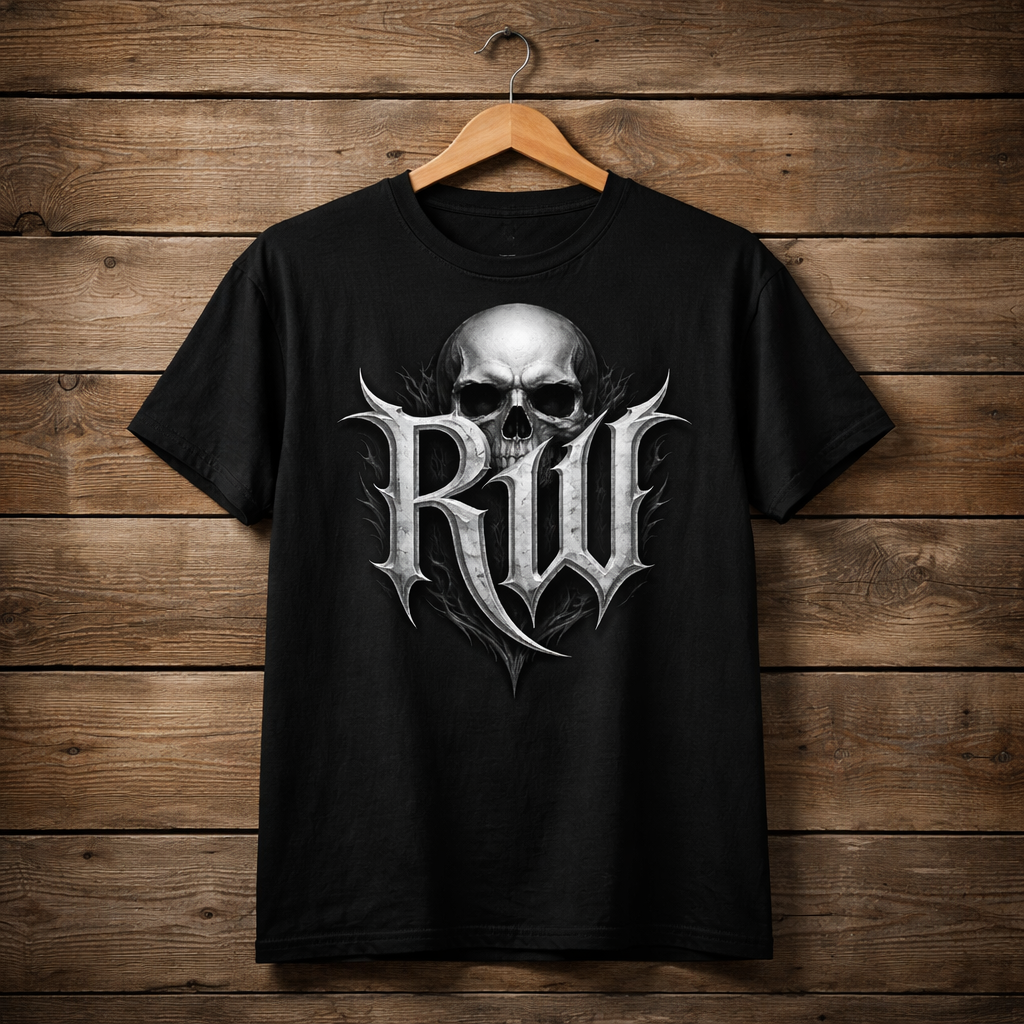 Rock Warriorz Black T-shirt Front and Back Logo