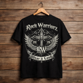Rock Warriorz Black T-shirt Front Logo