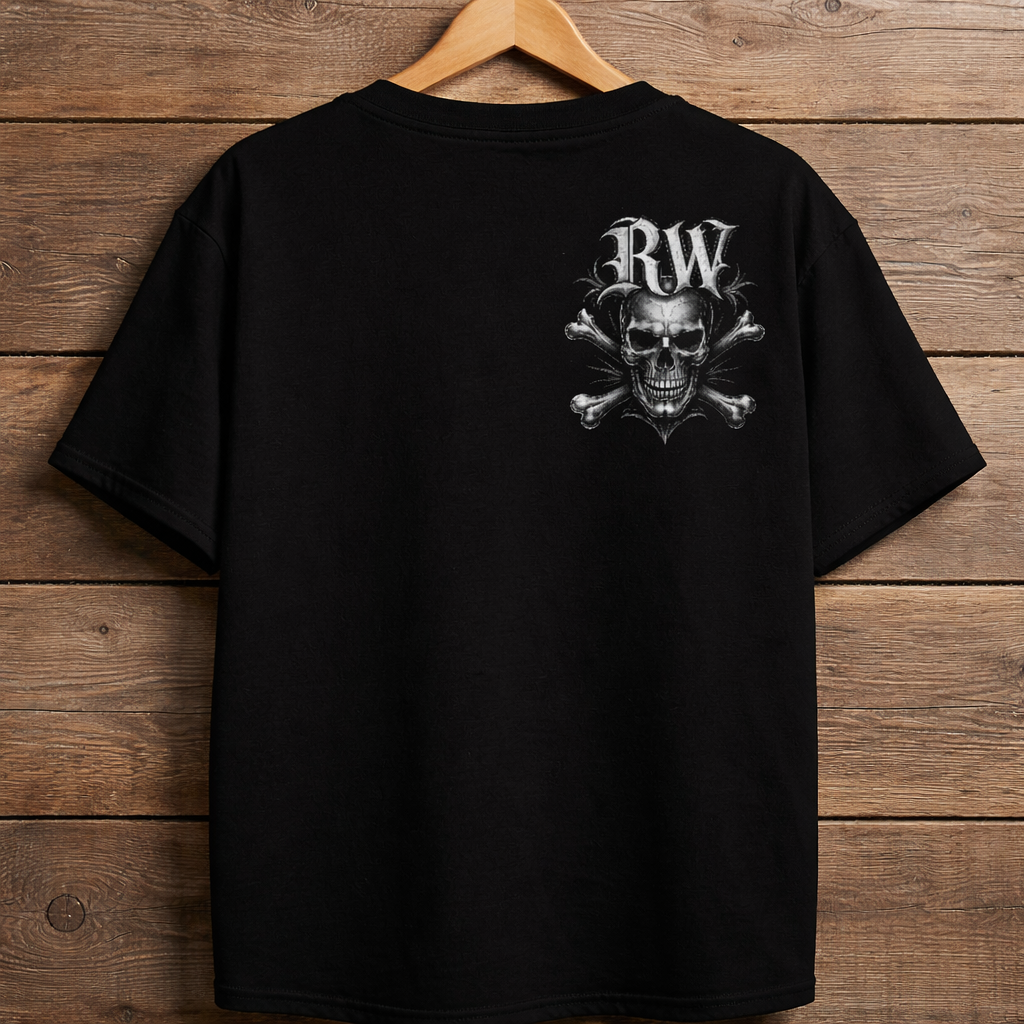 Rock Warriorz Black T-Shirt Front and Back Logo