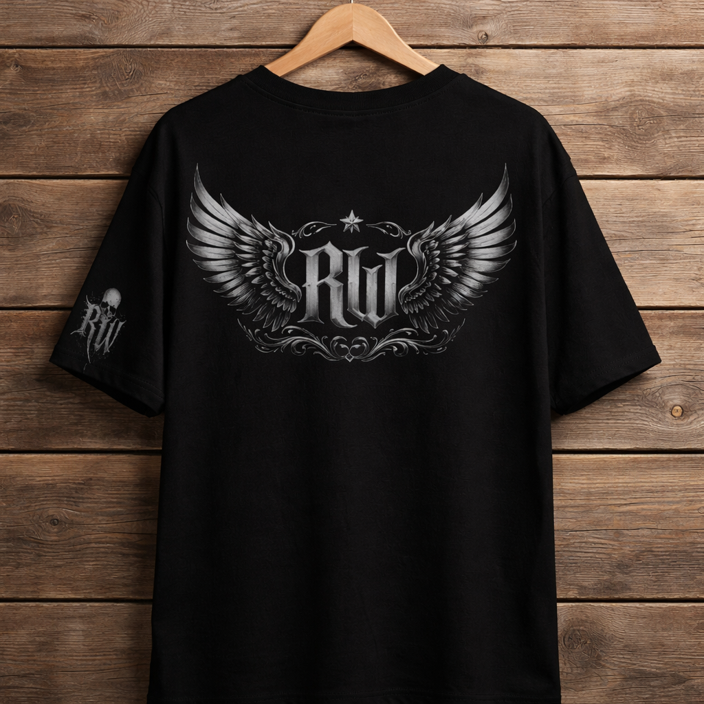 Rock Warriorz Black Front Back and Sleeve Logo