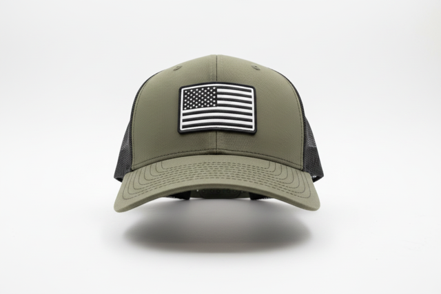 Rock Warriorz Hat Leather White and Black Patch Flag Logo