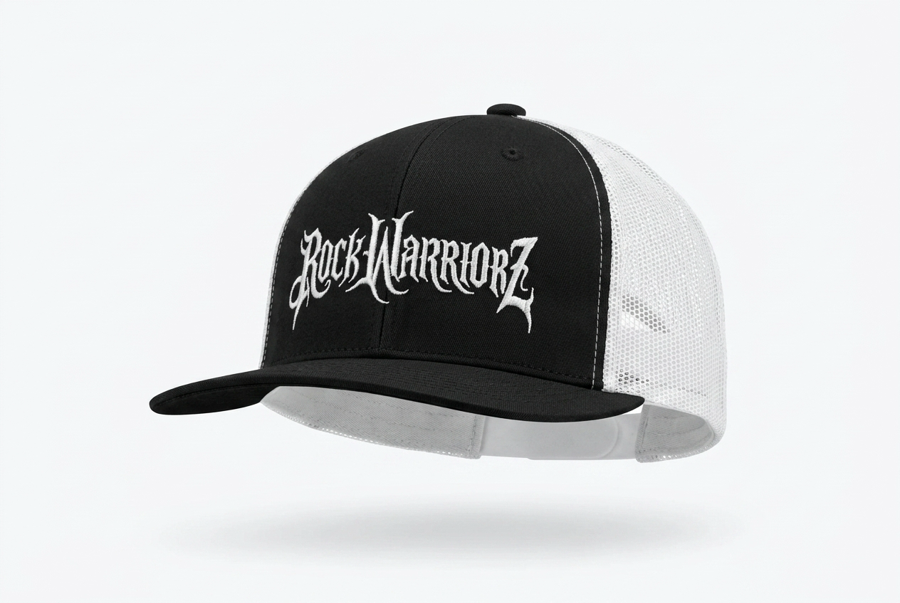 Rock Warriorz Black and White Embroiderd Hat