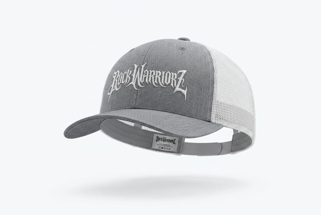 Rock Warriorz Heather Gray and White Hat with Embroidered Logo