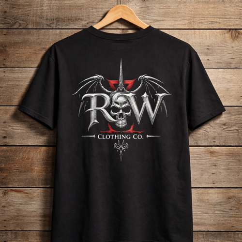 Rock Warriorz Black T-shirt Front and Back Logo