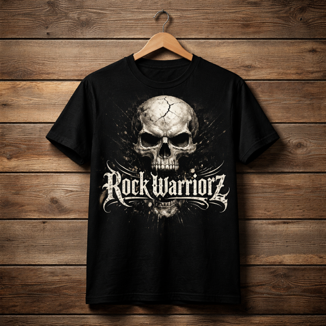 Rock Warriors Rock it Loud Black T-shirt Front and Back Logo
