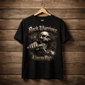 Rock Warriorz Black T-shirt Front and Back Logo