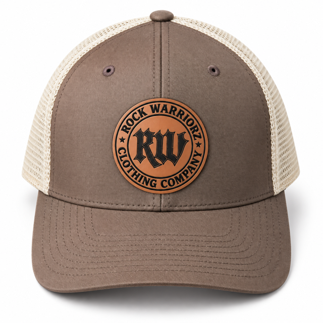 Rock Warriorz Round Leather RW Patch Trucker Hat