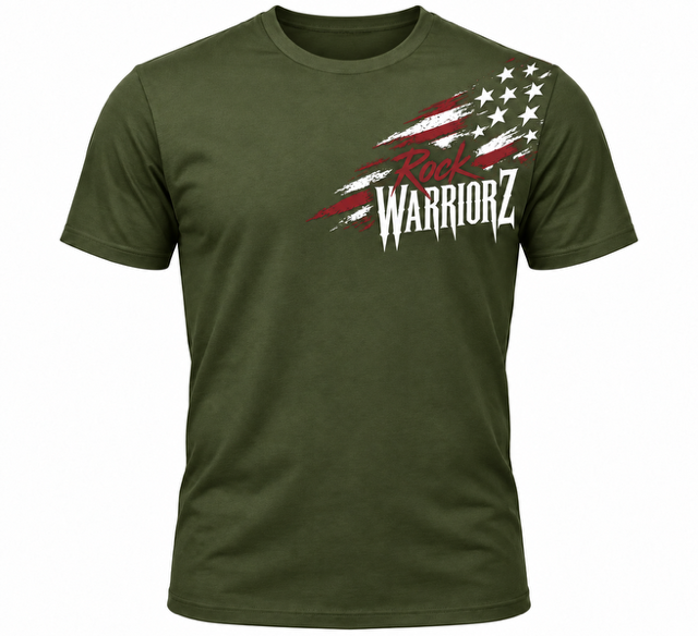 Rock Warriorz Shoulder to Left Chest Flag Logo