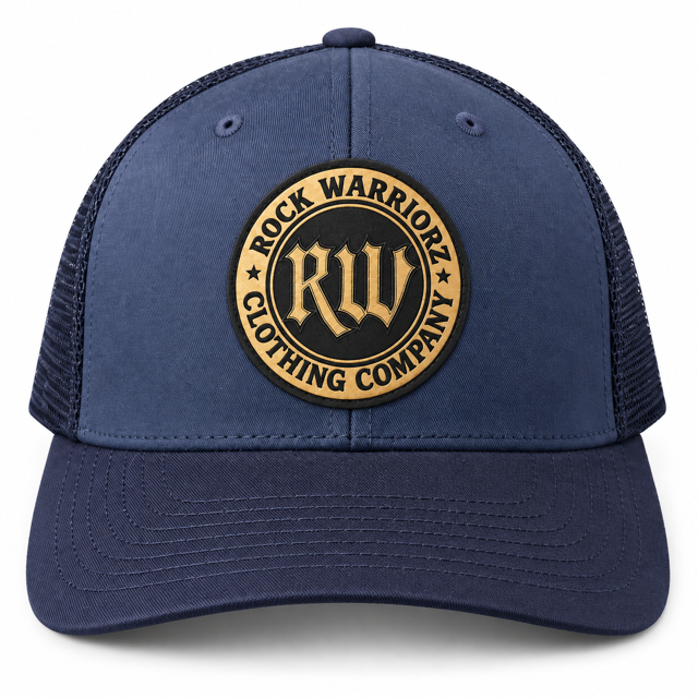 Rock Warriorz Round Leather RW Patch Trucker Hat