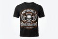 Motorcycle Rock Warriorz Front Logo Black T-Shirt