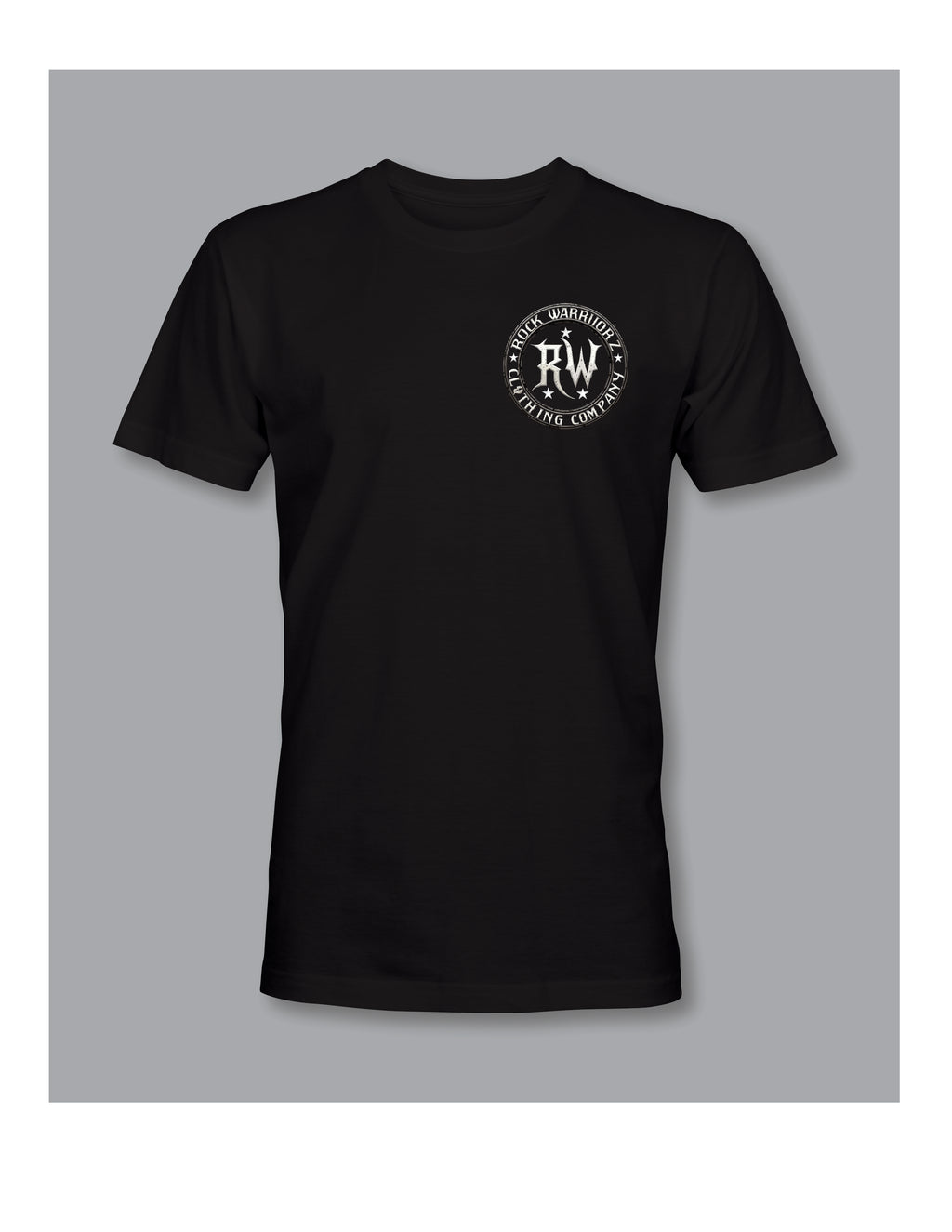 Rock Warriorz Front Left Chest and Back Logo