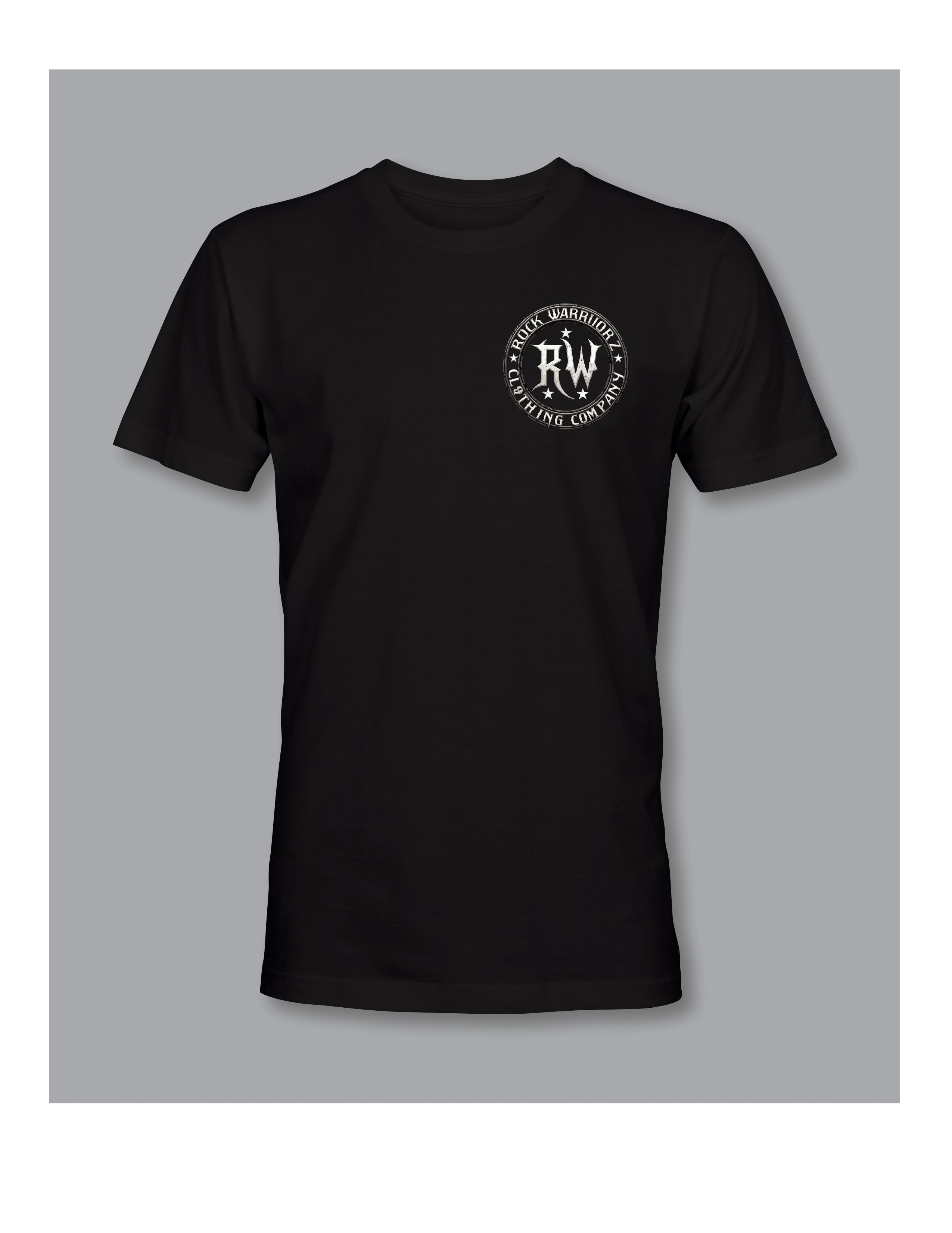 Rock Warriorz Front Left Chest and Back Logo